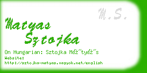 matyas sztojka business card